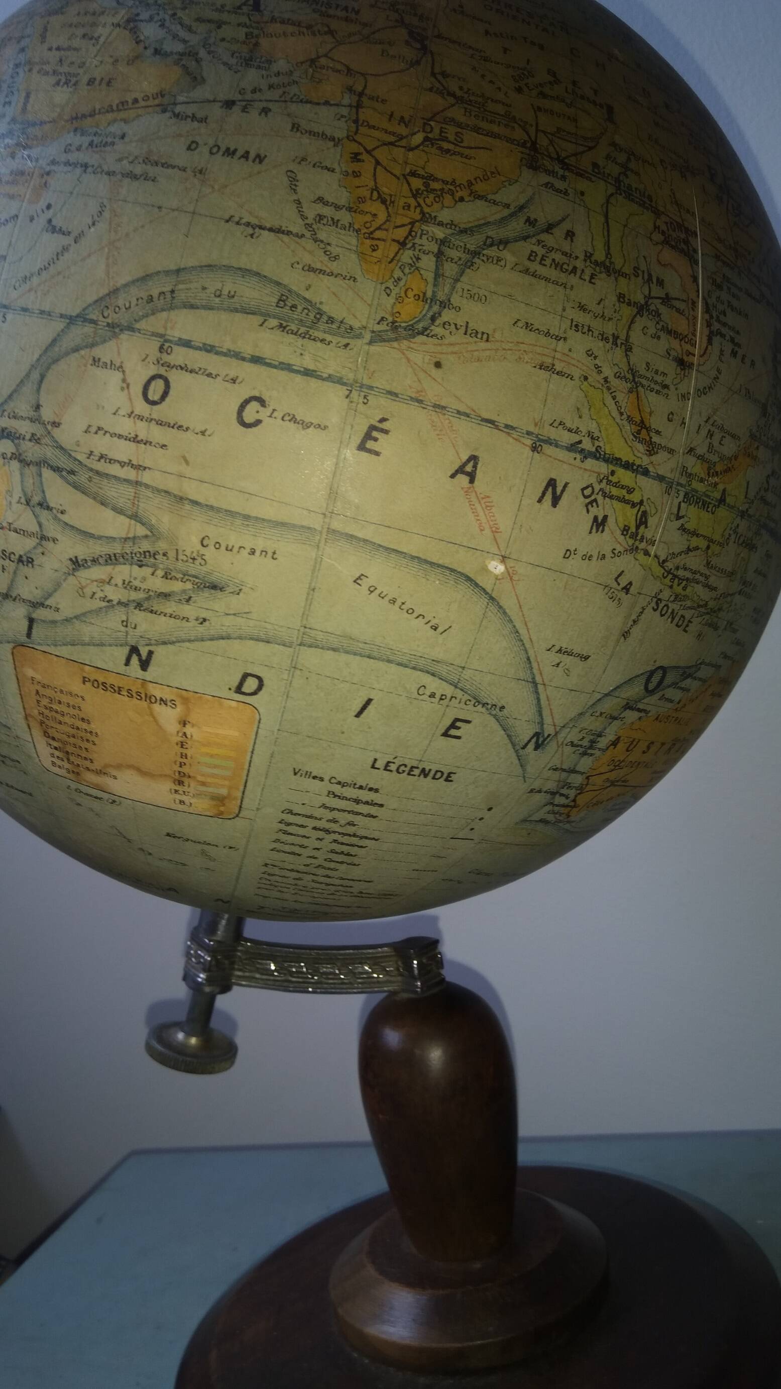 Terrestrial globe Forest Girard and barrere early 20th century