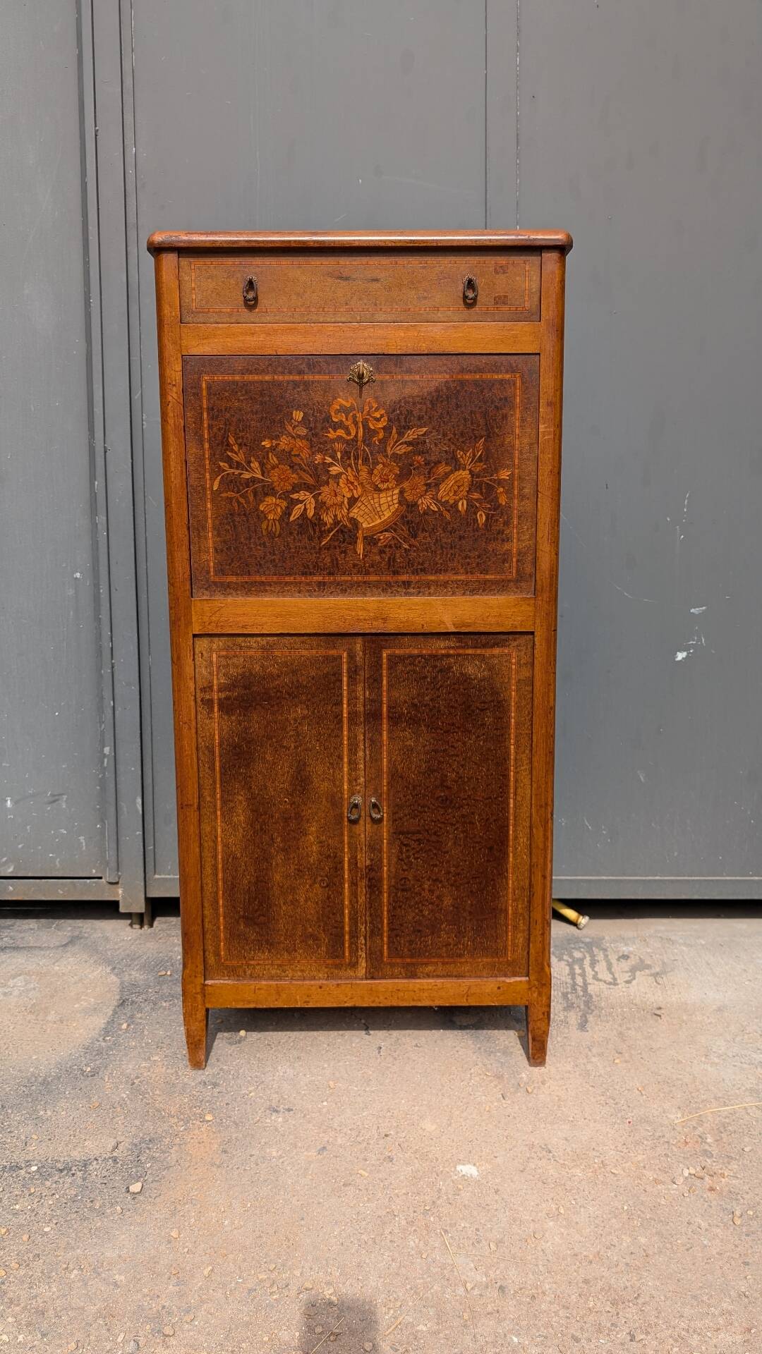 Antique marquetry secretary in Louis XVI style – late 19th / early 20th century