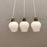 Old chandelier/hanging lamp with three light sources. Danish, design