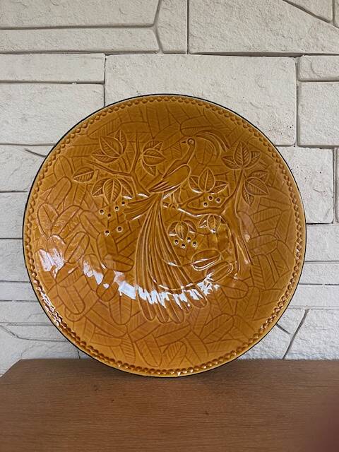 Large earthenware dish Poet Laval Drome France