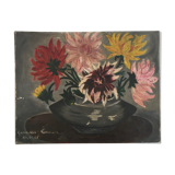 Ancient bouquet of dahlias