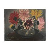 Ancient bouquet of dahlias