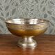 Vintage metal footed coupe in gold and silver – Floral decor