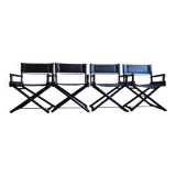 Vintage Safari Regiestühle X-Chair von McGuire, 50er Jahre, 4er Set