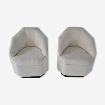 Pair of armchairs hexagonal shape year 70