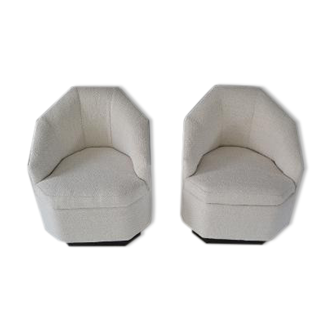 Pair of armchairs hexagonal shape year 70