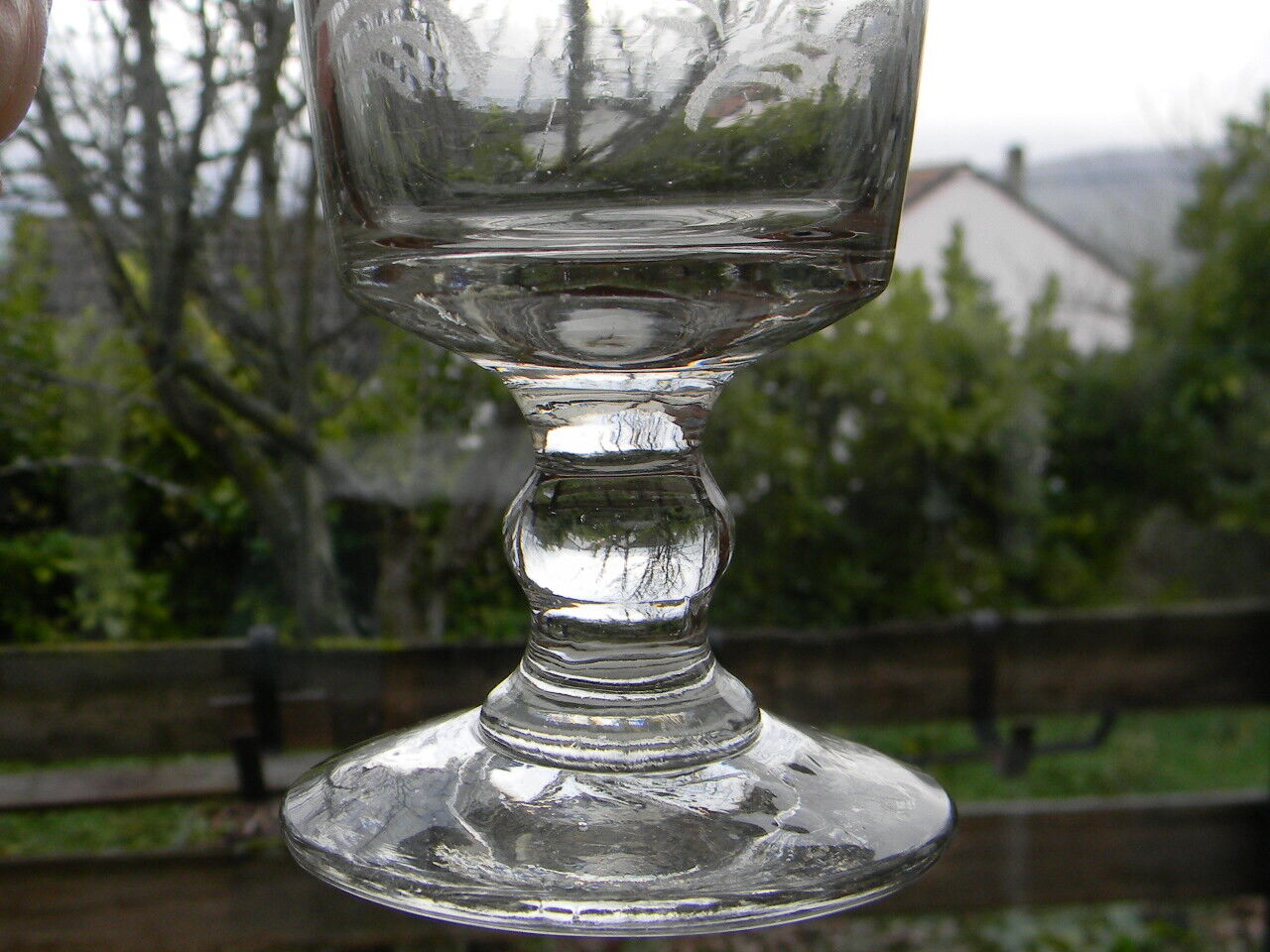 Glass blown glass engraved with acid late nineteenth