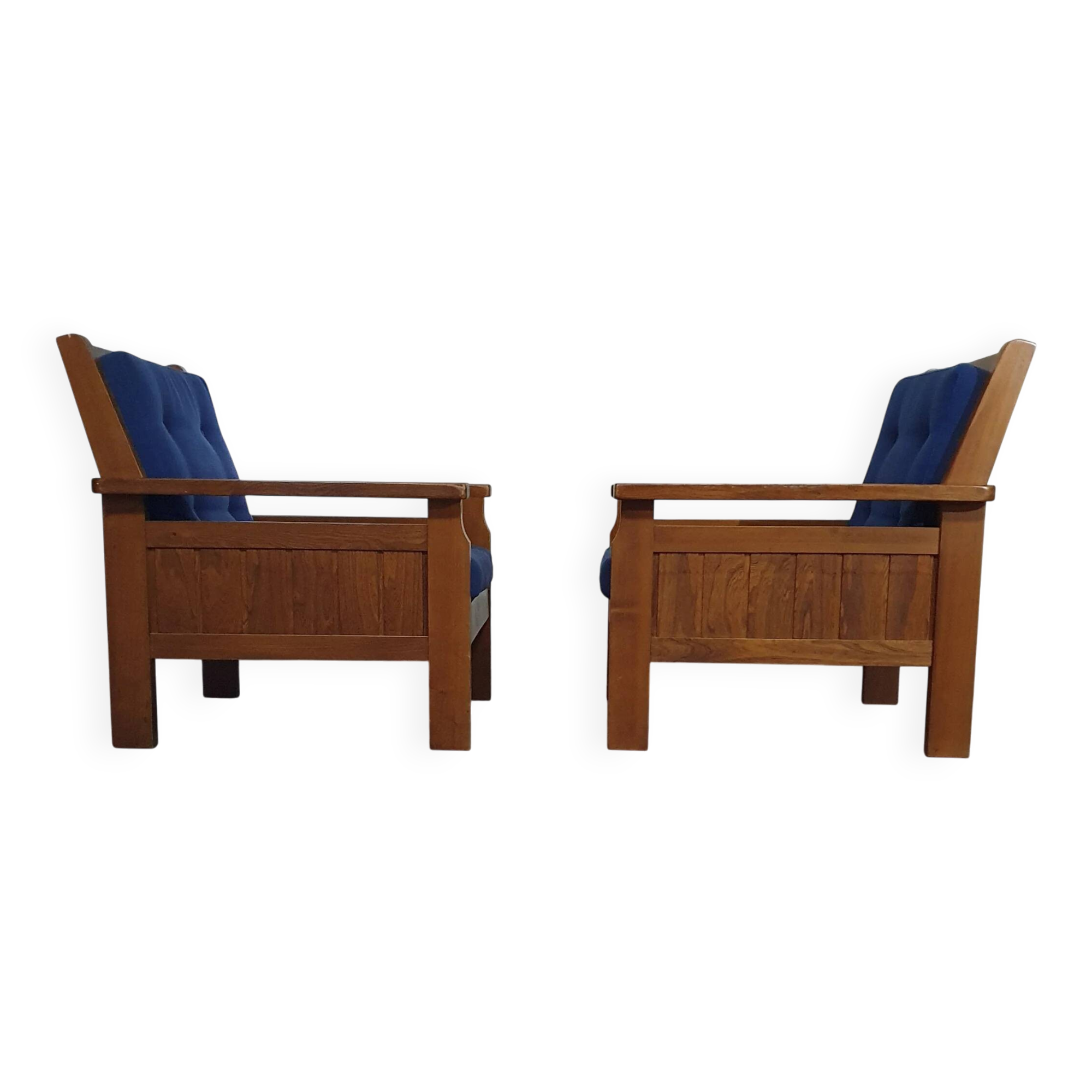 2 brutalist lounge chairs - 1960s