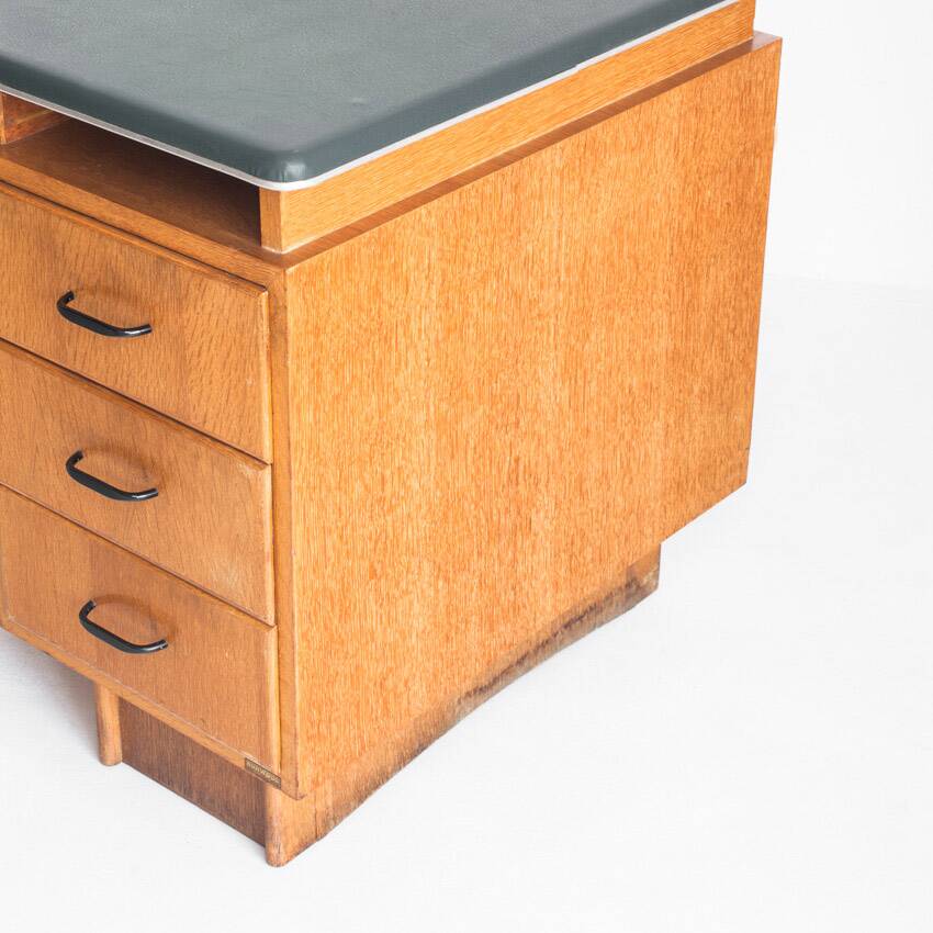 Vintage oak desk made by Burwood. France, 1950s