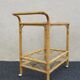 Bamboo service, wheeled cart, rolling bar, bar, vintage dessert