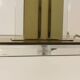 Table lamp in lucite and brass in Hollywood Regency style from the 70s.