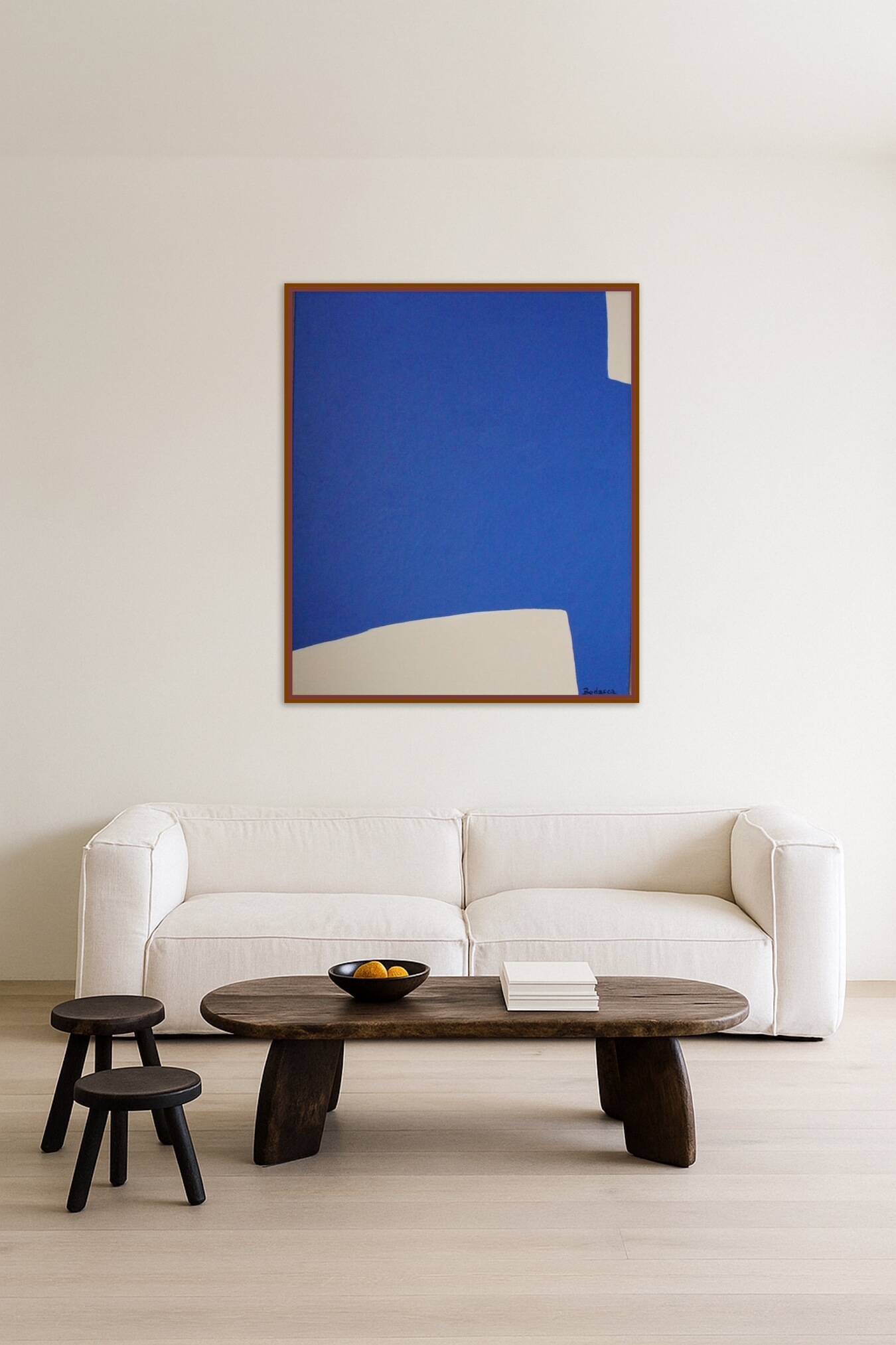 Contemporary abstract blue 1 signed Bodasca 100x81cm