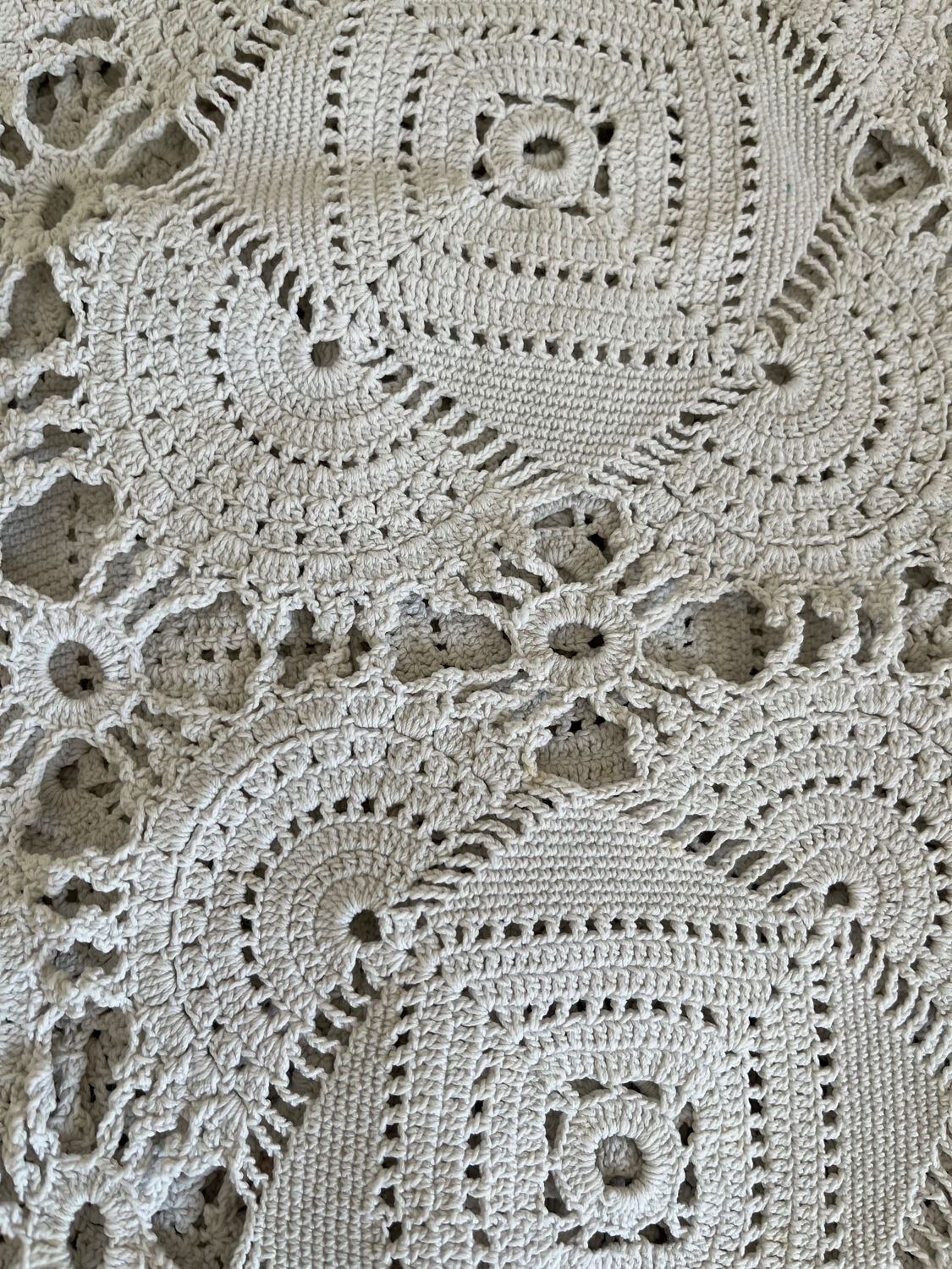 White vintage crochet bedspread