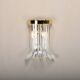 Wall lamps of brass and crystal glass by Novaresi, Italy 1970s