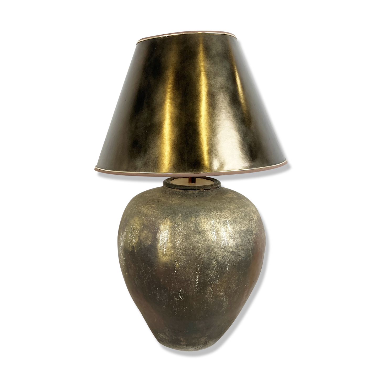 Oversized stoneware table lamp, 1980s