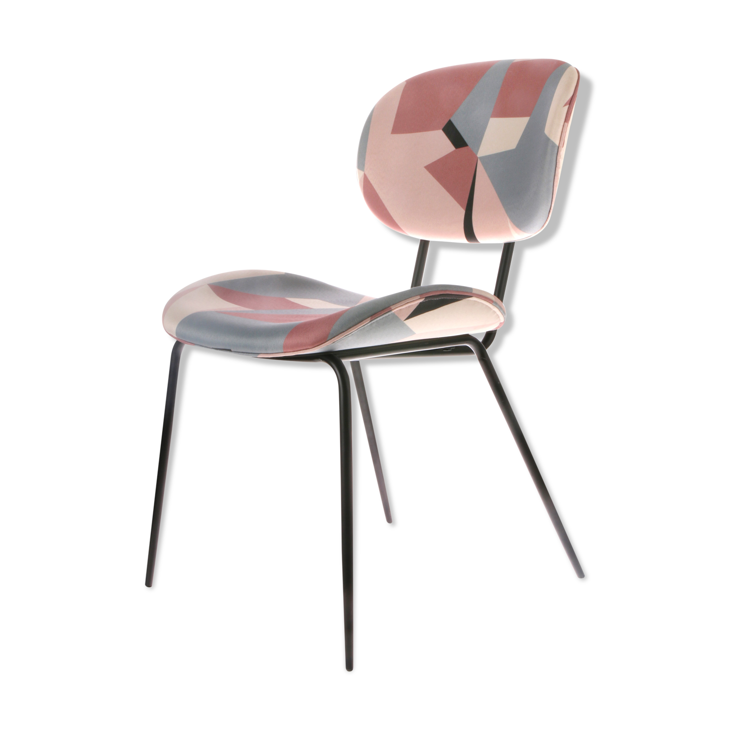 Pink patterned fabric chair