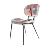 Chaise tissu motifs roses