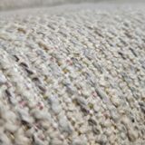 Set of 3-seater sofa + sled chair, 60/70's in oak