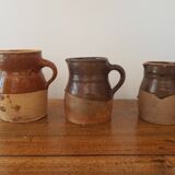3 pichets en grès terre cuite