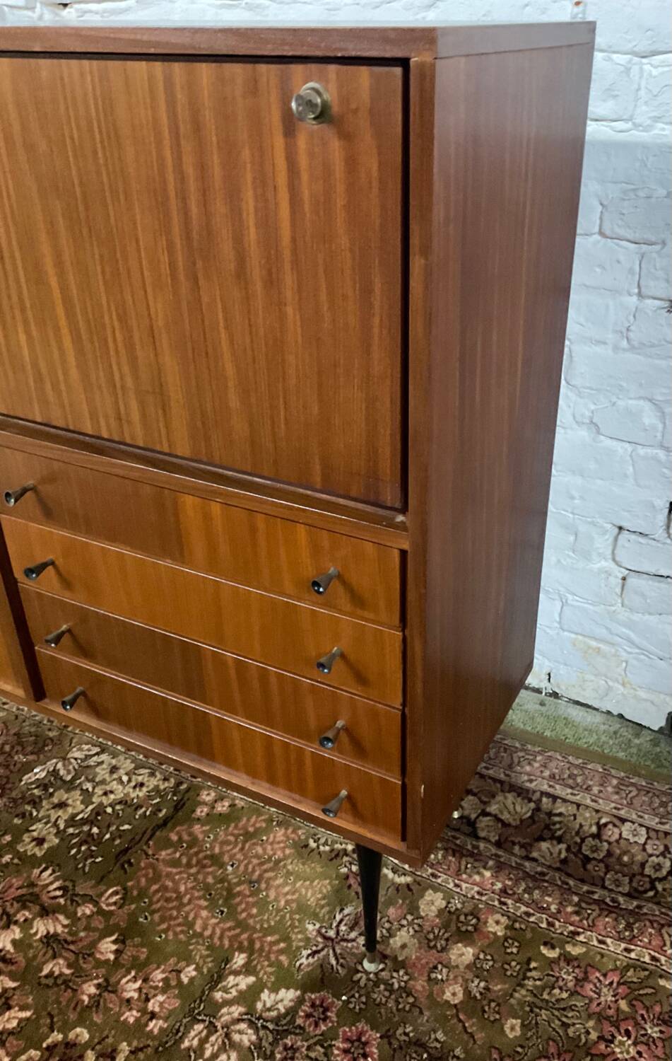 Vintage teak bar/secretary cabinet