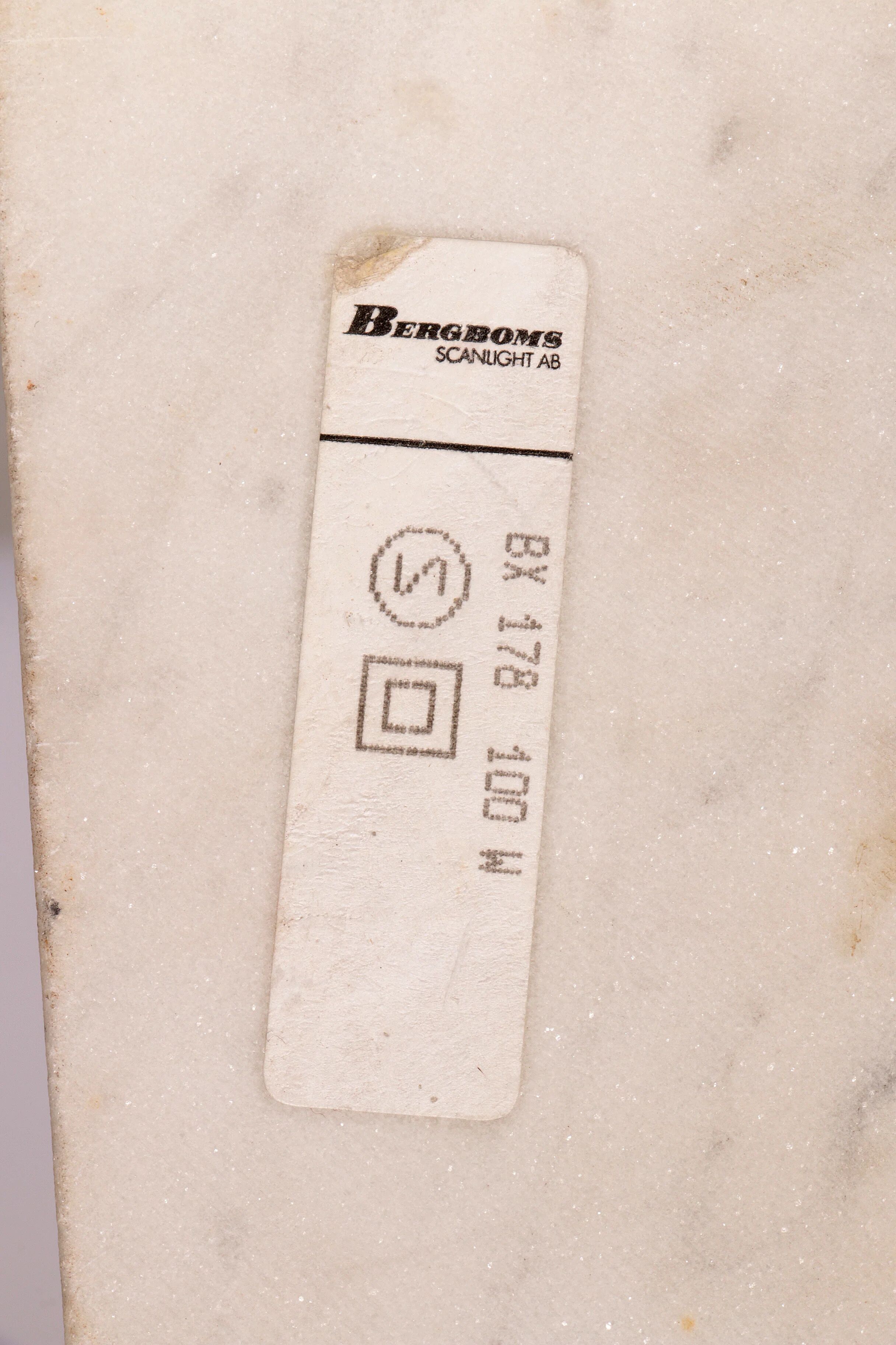 Marble and steel table lamp from Bergboms Scanlicht, 1970s, Sweden
