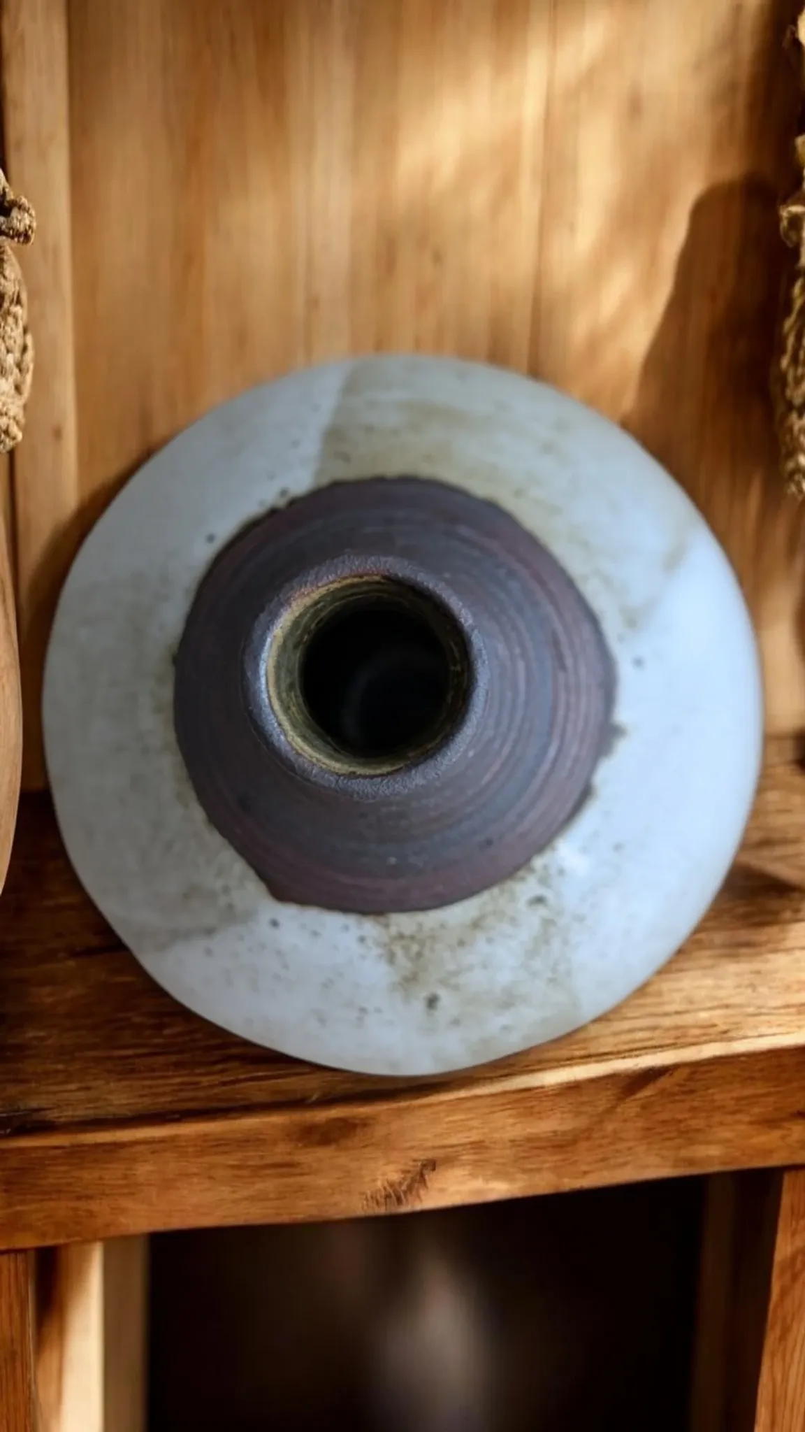 Magnificent Contemporary Cream Stoneware Round Vase – Signed Pierre Bernie