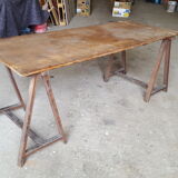 Table tray wood on trestles 188 - 79 cm