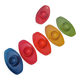 Set of 6 multicoloured vintage egg cups — Space Age pop design