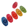 Set of 6 multicoloured vintage egg cups — Space Age pop design