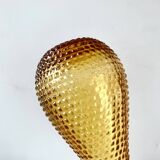 Pair of vintage amber yellow Empoli glass decanters