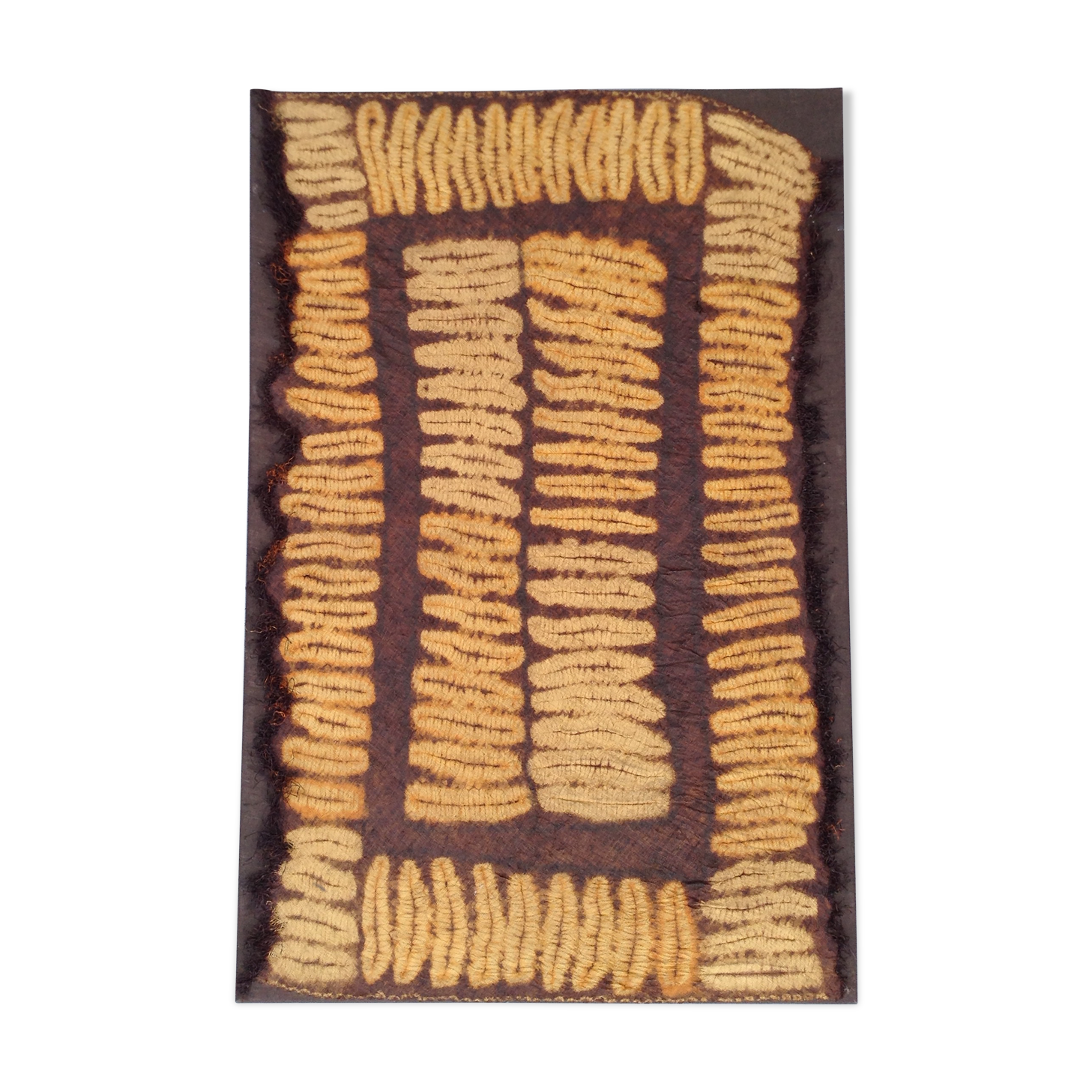 Stunning Large Vintage Dida Raffia Kerchief. Cote D'Ivoire