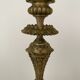Pair of bronze candle holders with neogothic nineteenth chiseling