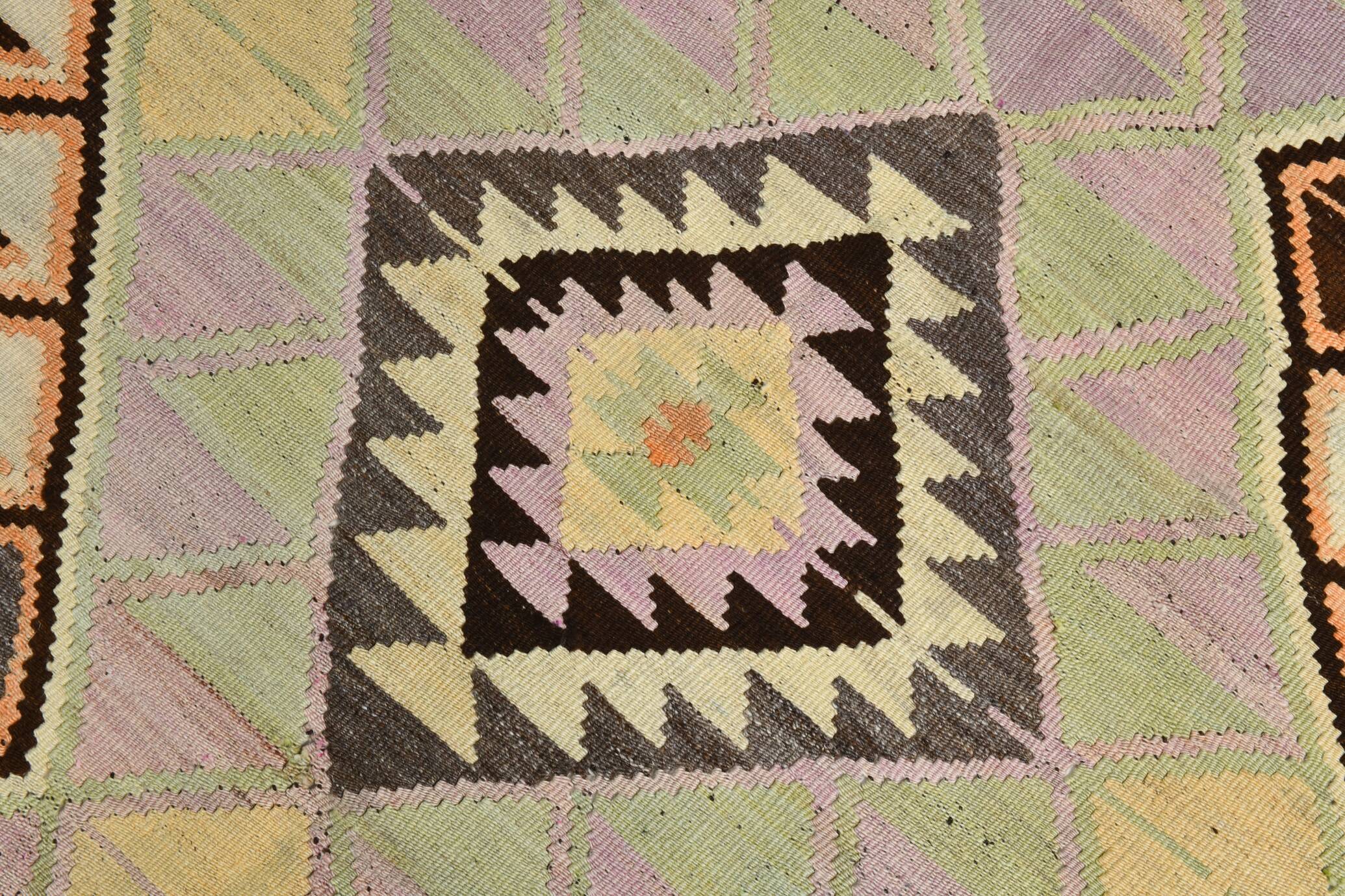 Yellow & Brown Turkish Kilim Rug, 172x284Cm