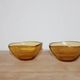 Set of 2 vintage amber glass ramekins – 1970s – Made in France