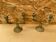 Antique Pair Of Vintage Brass Double Candlestick Holders