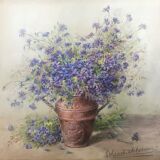 Blanche Salanson : Blueberry vase, watercolor
