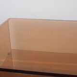 Pair of vintage smoked lucite perspex side tables