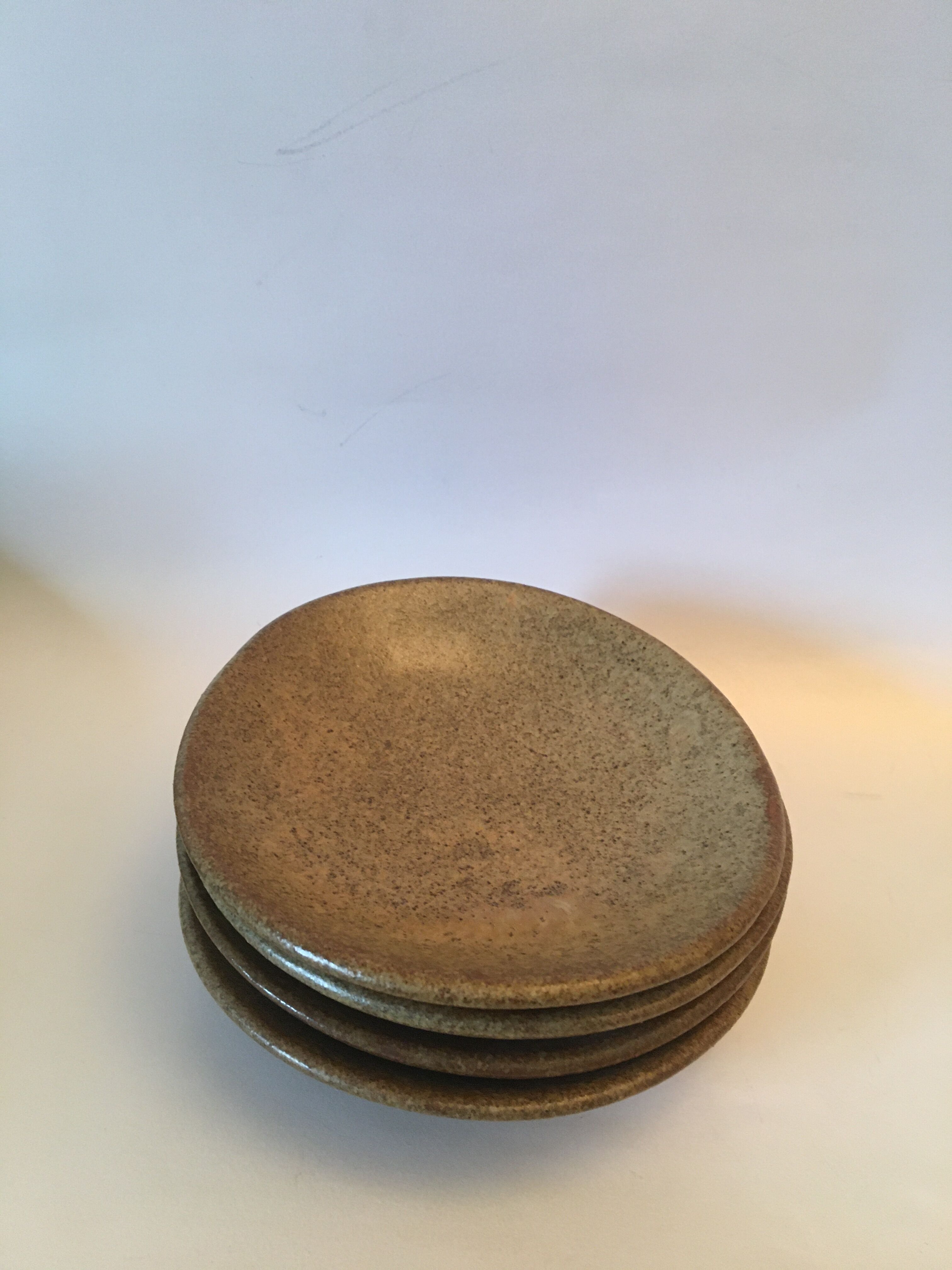 Set of ceramic bread plates