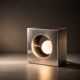 Minimalist design lamp in brushed metal – sculptural piece
