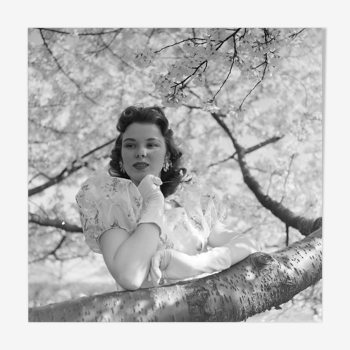 Photo print black and white pinup woman barium paper 300g format 40X40CM