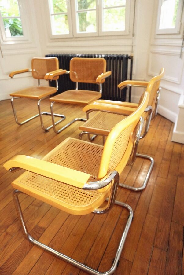 Pair of Cesca B64 armchairs by Marcel Breuer