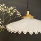 Vintage lampshade suspension in white opaline