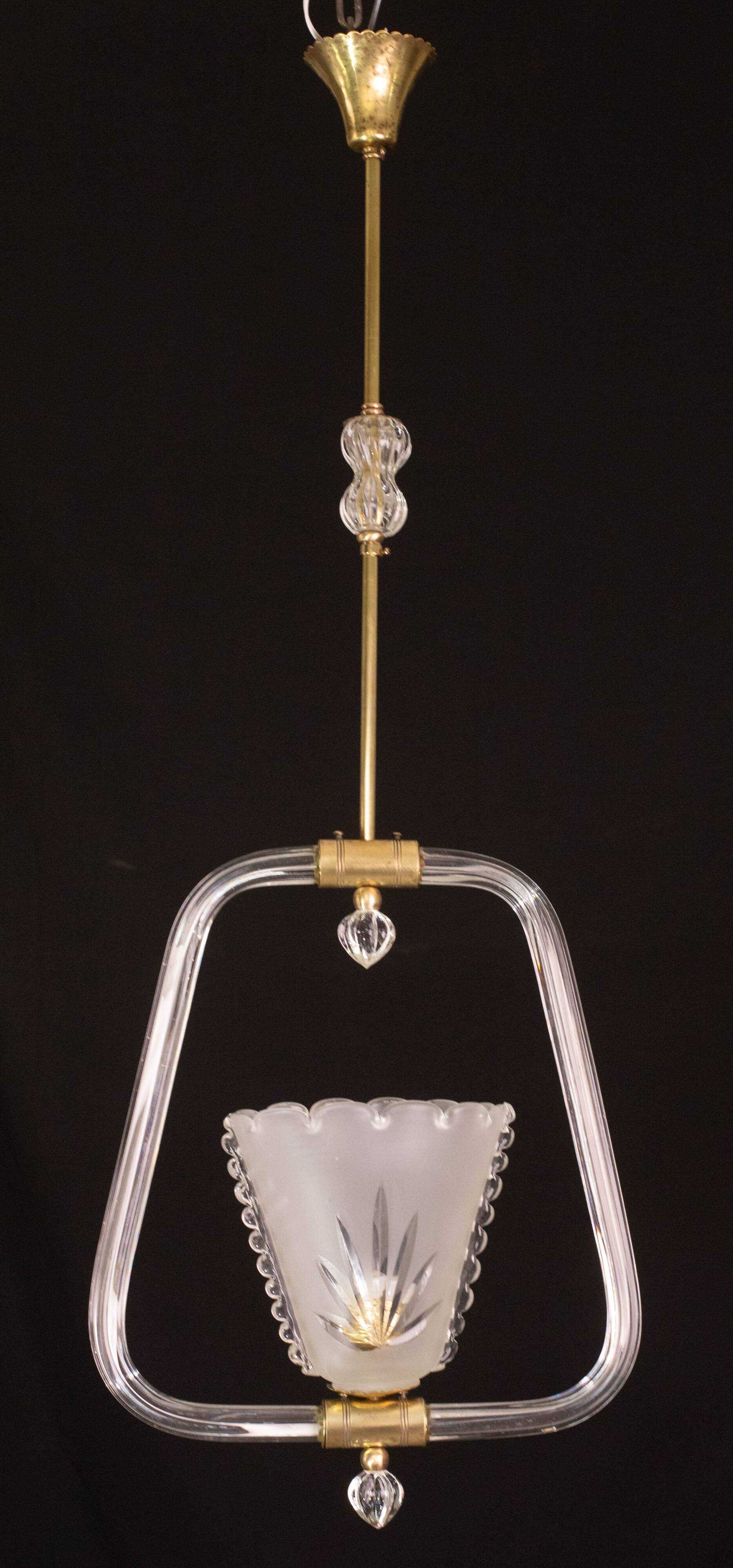 Charming Liberty Barovier and Toso Chandelier, 1940s