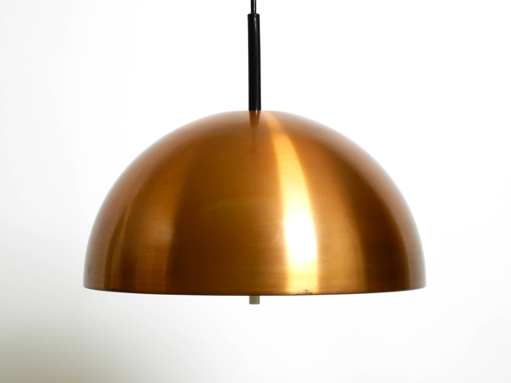 Rare original 1970s large Space Age pendant lamp with copper shade by Staff