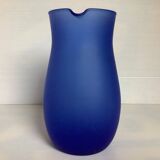 Blue glass paste pitcher