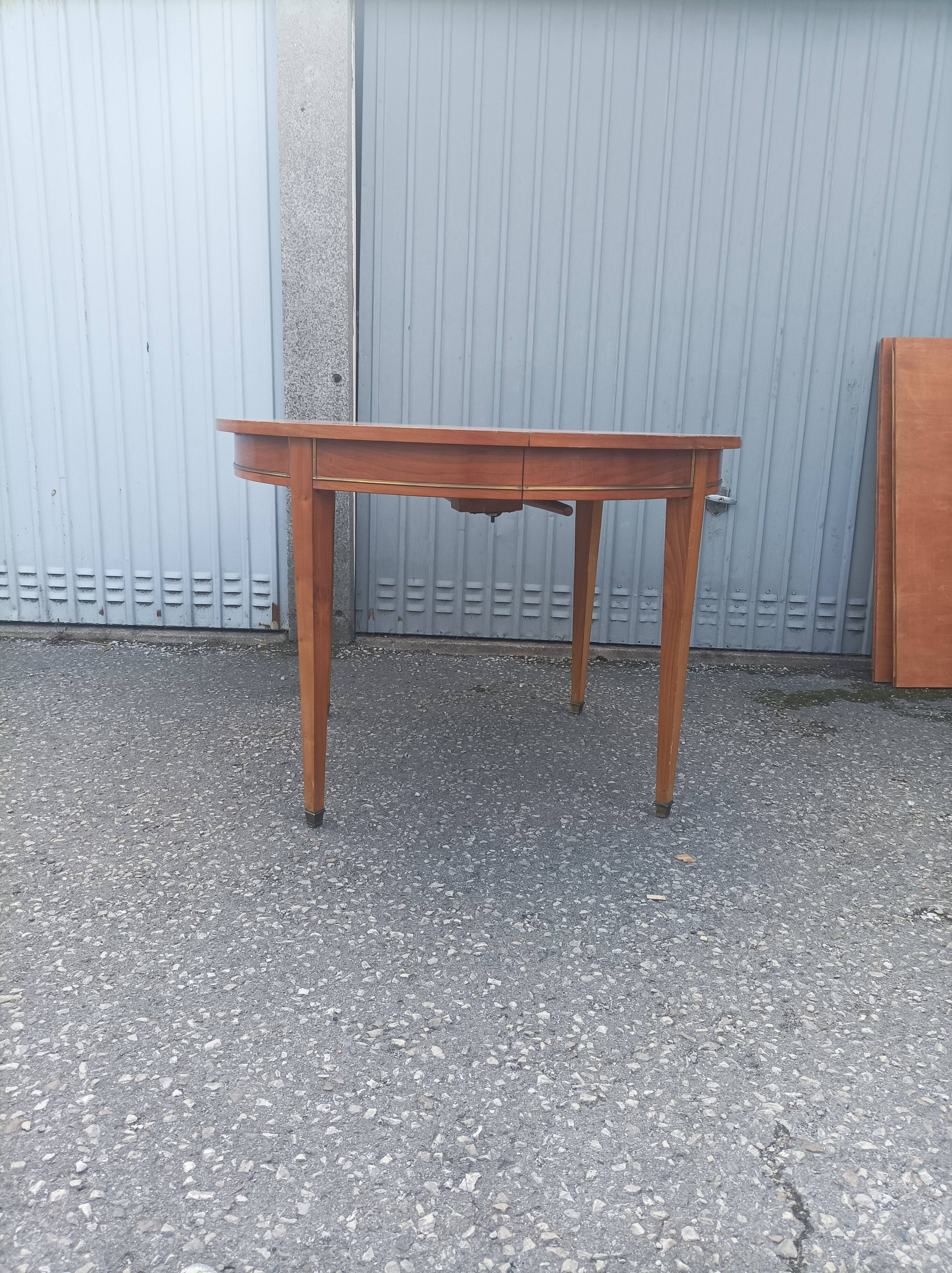 Old dining table wood brass vintage Scandinavian teak