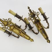 Magnificent Pair of Bronze Sconces with Louis XV Style Fire Pots. 1930s