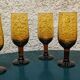 vintage amber footed glasses, 1970s