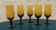 vintage amber footed glasses, 1970s