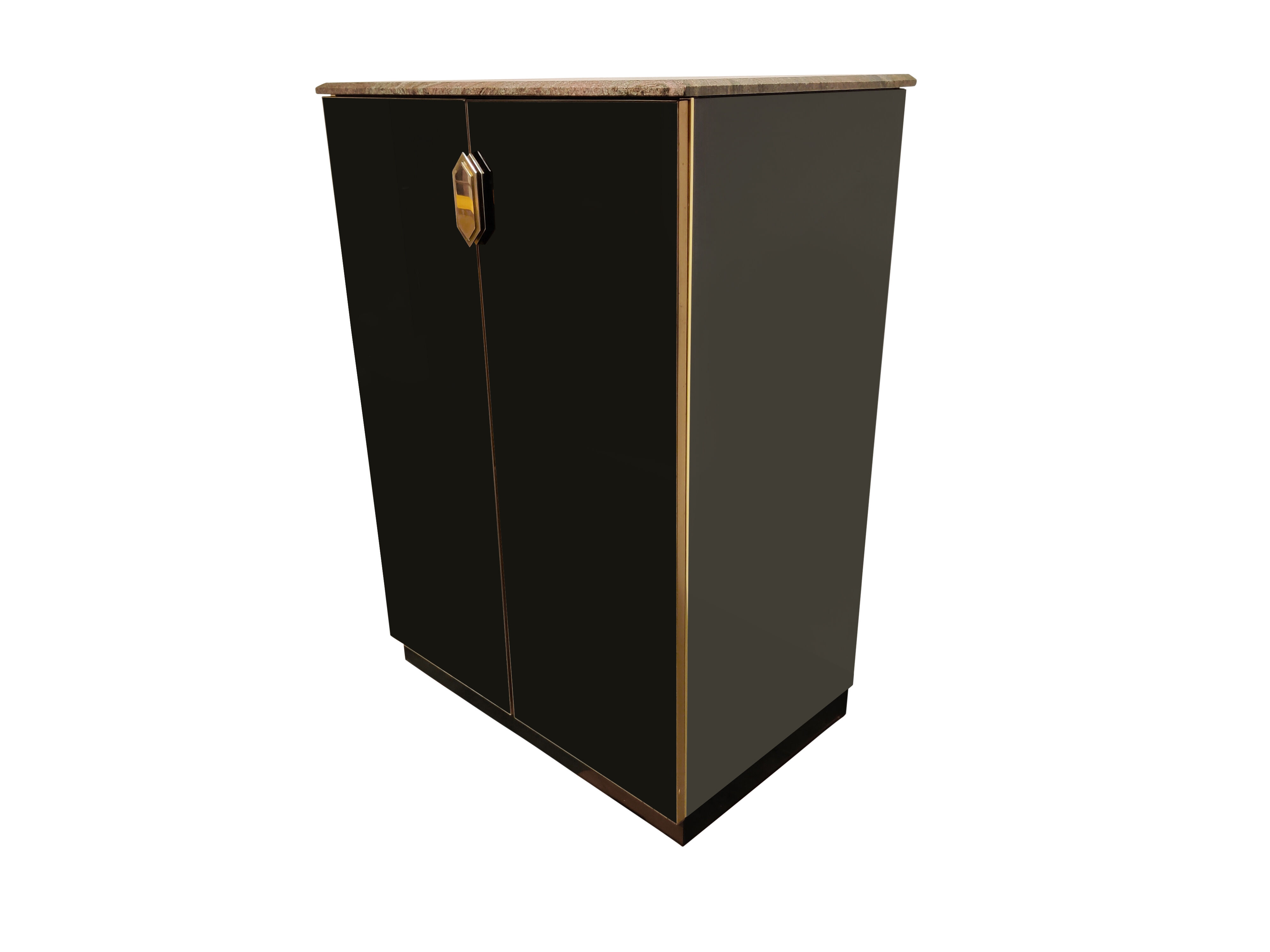 Black glass  bar, 1970s